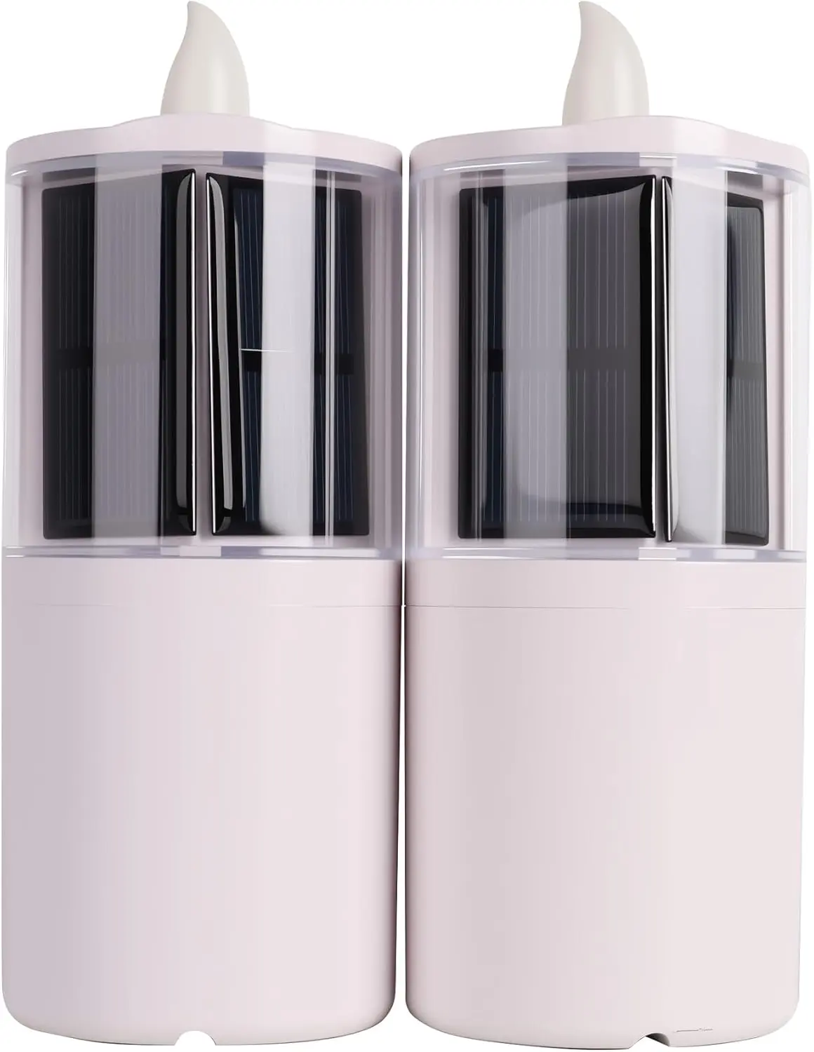 Solar Candles Outdoor ,Flameless Pillar  Rechargeable Candle,Solar Candles 2.5"x6.5",Dusk to DAW,for Garden Patio Yard Lawn Cemetery Decoration,Set of 2