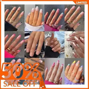 12 Pack 288Pcs Press on Nails Medium And Short - OPkssnails French Tip Press On Nails Almond And Square,Reusable Glue On Nails, Gel Fake Nails for Women