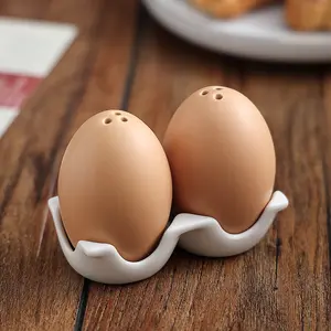 2 packs of whimsical ceramic egg-shaped salt and pepper grinders with lids – fun kitchen utensils for outdoor picnics, barbecues, and home decor, perfect Mother’s Day gift – essential for barbecues | ceramic construction, essential for picnics.