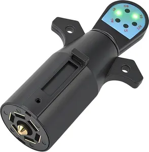 7 Way Trailer Plug Tester, 7 Pin Trailer Light Tester with LED Lights 7 Way Wiring Tester for , Pickup, Towing, RVs - Plug & Play