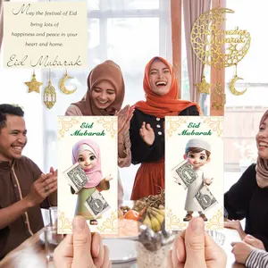 Islamic Eid Mubarak Money Cards, Festive Cards, Card Set, Card Stock, 6/12/20pcs, Compatible for Ramadan, Plastic/paper Wallets, Eid Backs Greetings, Muslim Parties, Gifts