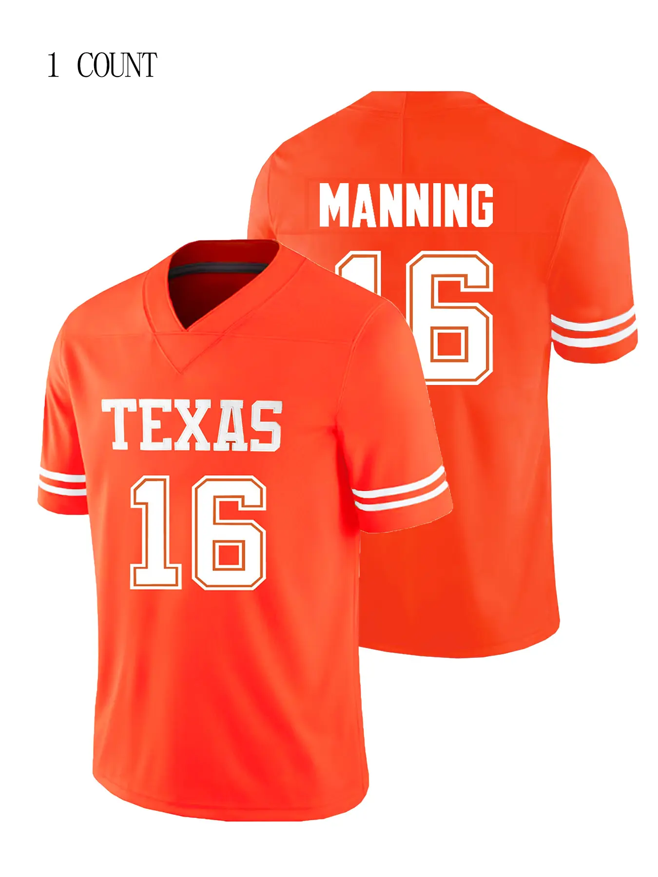 Texas No. 16 American Football Jersey, Breathable Sweat-Wicking Short Sleeve Pullover, Unisex Casual Wear for All Seasons