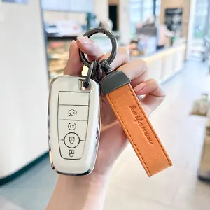 ACEBOY for Ford Key Fob Cover & Leather Keychain, Keyfob Case for Bronco Explorer Edge Escape Expedition Fusion