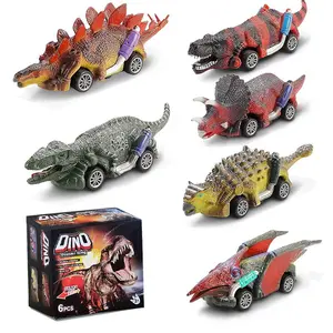 Dinosaur Toy Pull Back Cars,6 Pack Dinosaur Toy Cars for 3 Year Old Boys Girls