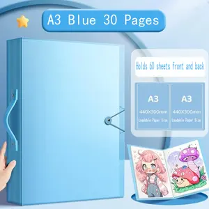 Diamond Painting Folder Storage Booklet A3/Folder Storage Folder Artwork Folder Art Portfolio 30-Page Test Paper Folder/Certificate Folder