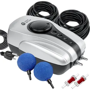 Koi Pond Aerator for Pond up to 1000 & 2000 Gallons, All-in-One Pond Air Pump Aeration Kit with Air Stones Airline Tubing Check Valves