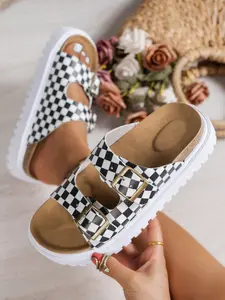 2026 Women’s Summer New Arrivals: Leopard Print, Black Khaki, Brown, Black and White. Adjustable buckle, versatile, slip-resistant, thick-soled sandals. Soft sole, comfortable, perfect for vacation. Internet celebrity favorite. Beach sandals Shoe