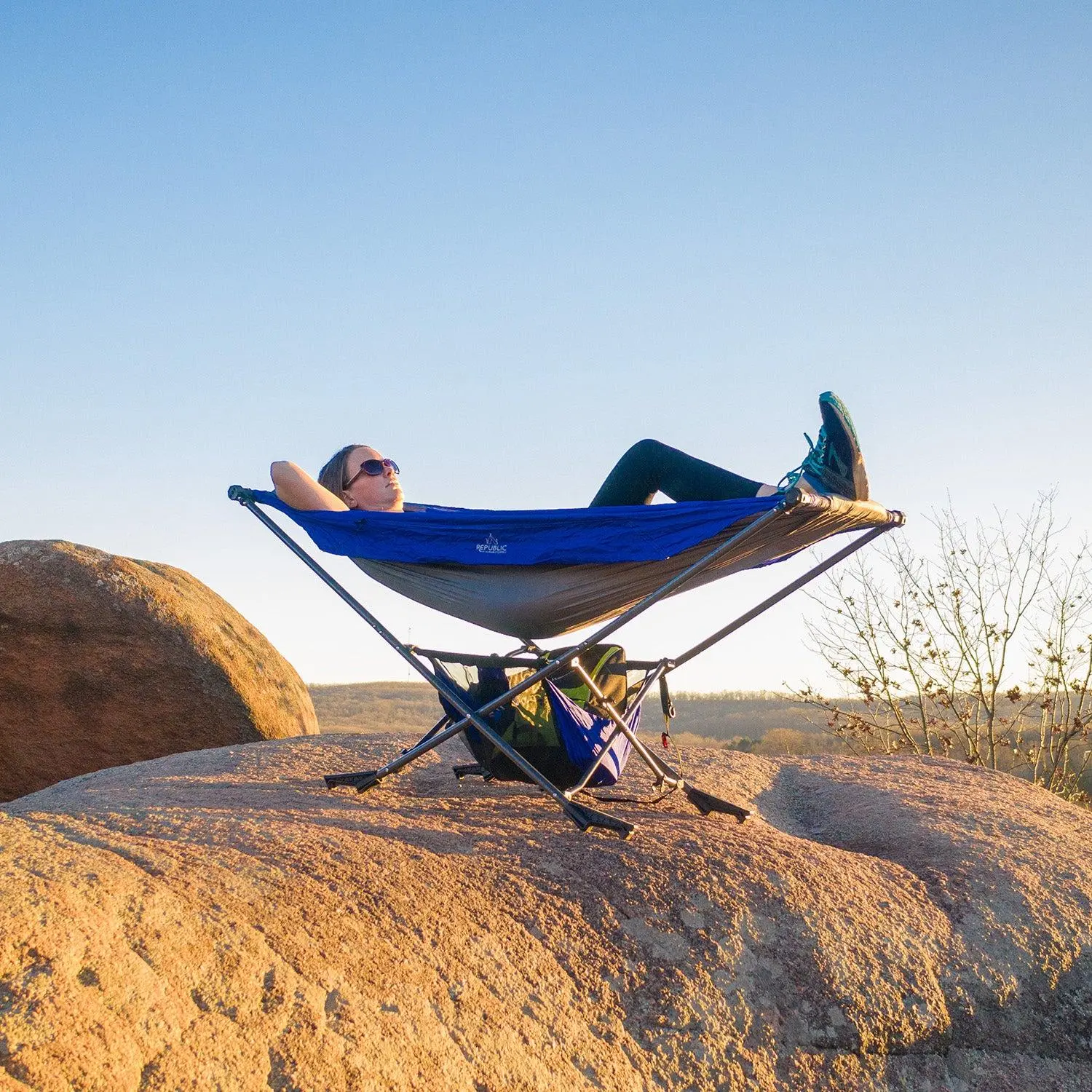 PHIVILLA Portable Hammock with Stand - Compact Folding Frame for Camping, Backpacking, and Travel Outdoor Swing