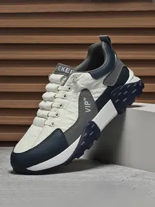 Men's Fashion Colorblock Patchwork Durable Casual Shoes, Comfortable Anti-Slip Sports Sneakers, Athletic Sneakers, Elastic Laces, Breathable Fabric Liner