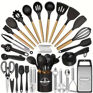44pcs Kitchen Cooking Utensils Tool Set, Silicone Spatula, Cooking Accessories, Cost-Effective, Complete, High Temperature Resistant, Non-Stick, Dishwasher Safe, Suitable For Kitchen Enthusiasts And Beginners Best Gifts For Thanksgiving And Christma