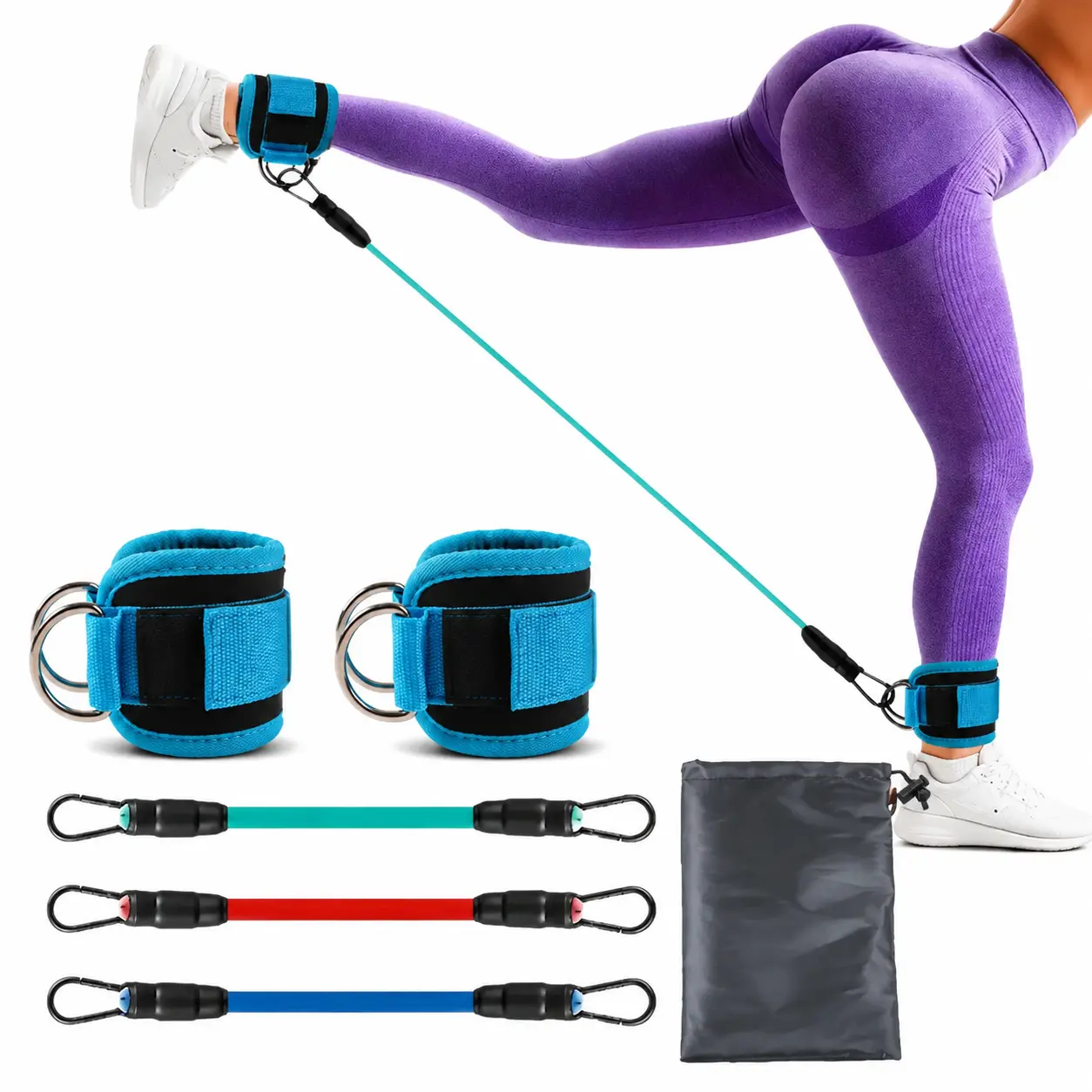 Non-Slip Fabric Resistance Loop Bands Set, Thick Booty Bands for Legs Glutes Hips, Portable Workout Bands for Home Gym Yoga Squat Training