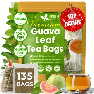 FreshDrinkUS, Premium 135 Guava Leaf Tea Bags, Handmade, From Great Origin, 100% Natural and Pure. Guava Tea, Loose Leaf Herbal Tea. No Sugar/Caffeine/Gluten, Vegan.