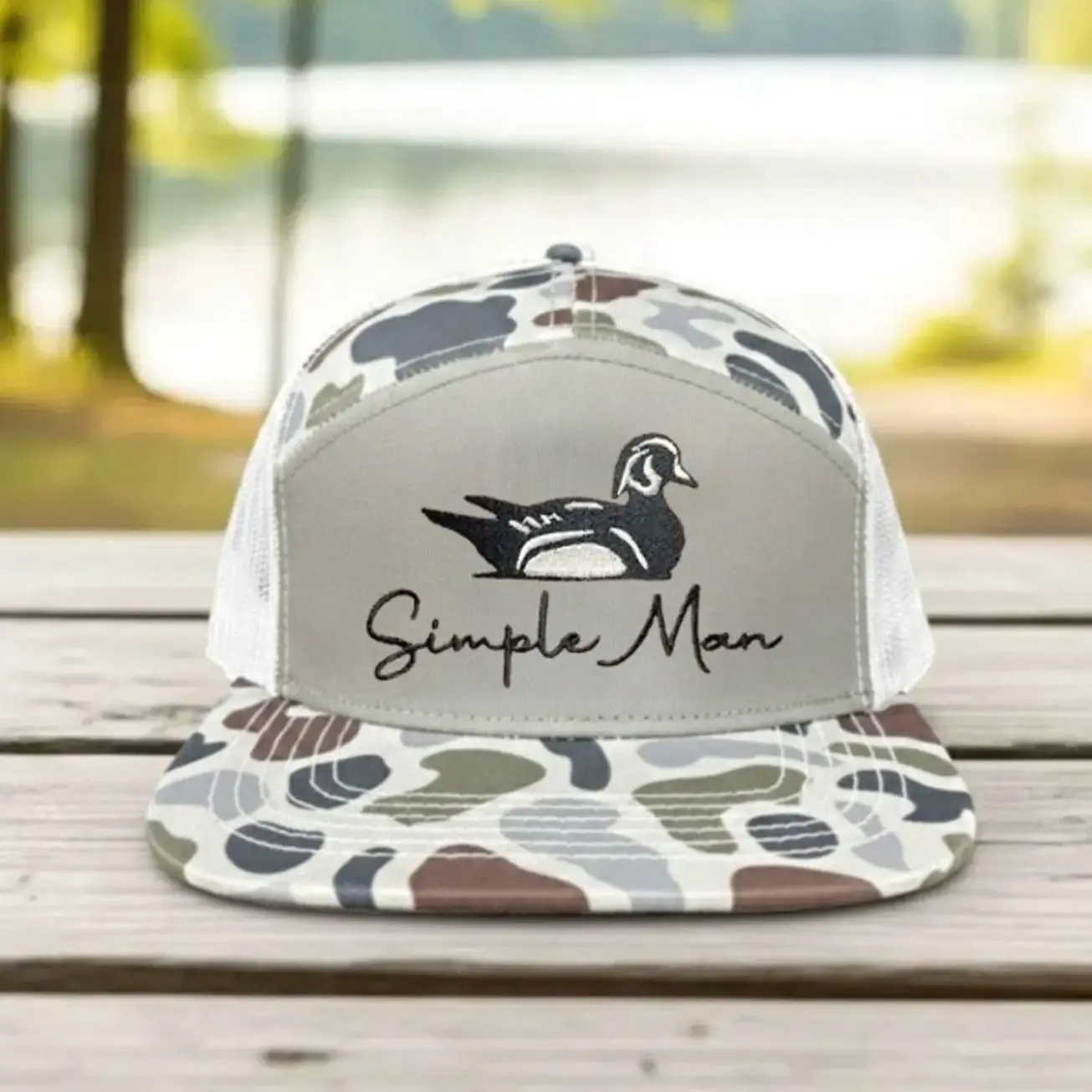 The Original Simple Man Wood Duck Trucker Hat - Multiple Color Options B8AU8B