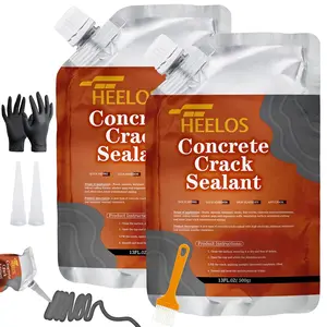 Concrete Crack Filler, 2 Pack Cement Crack Sealant, High Elasticity Repair Sealer, Self Leveling Waterproof Caulking Glue Adhesive for Concrete Driveway, Patio, Sidewalk (Grey)