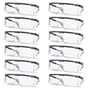 Konex Safety Glasses 12 Pack Anti Fog Eye Protection Goggles for Medical and DIY with Adjustable Arms