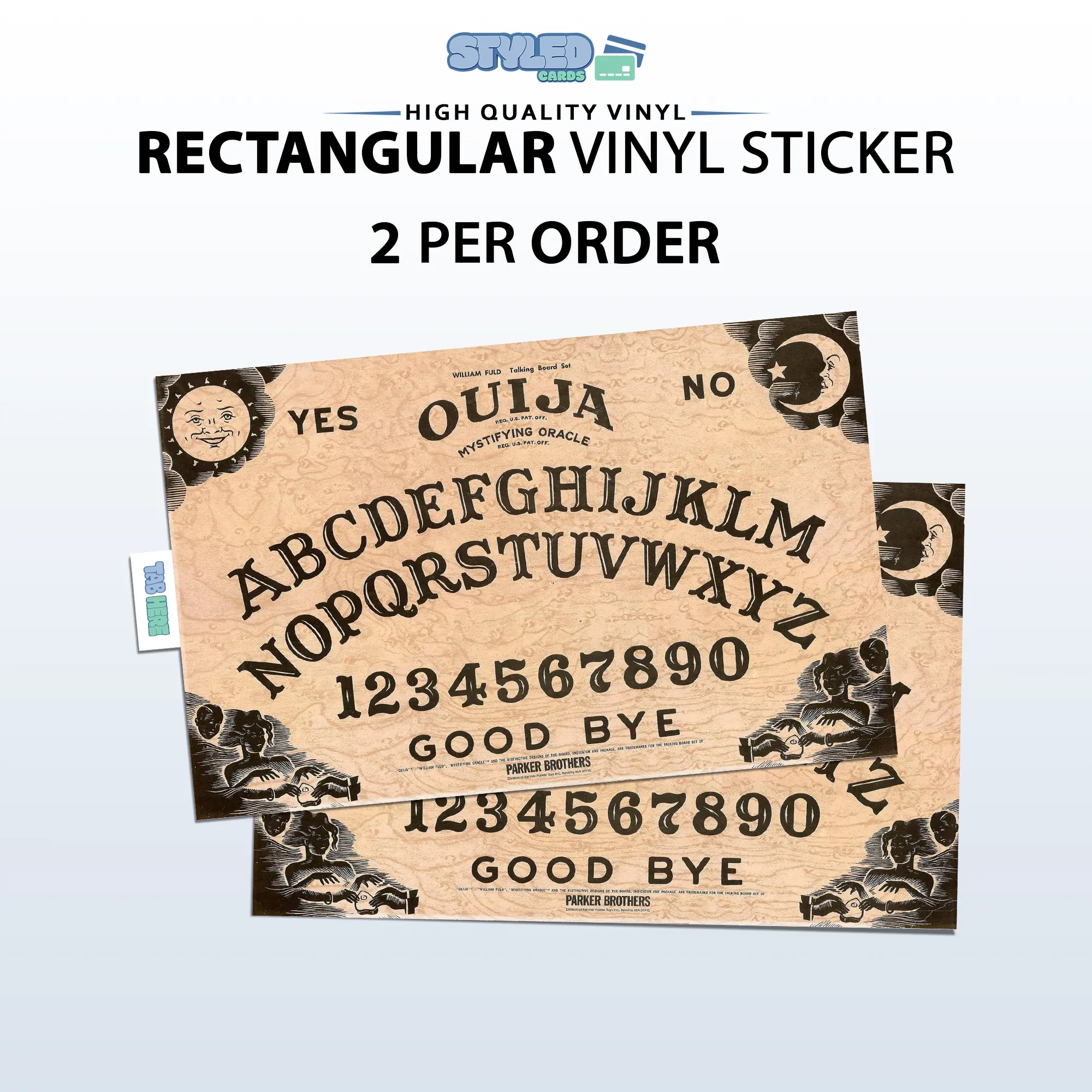 Halloween ouija rectangle vinyl sticker