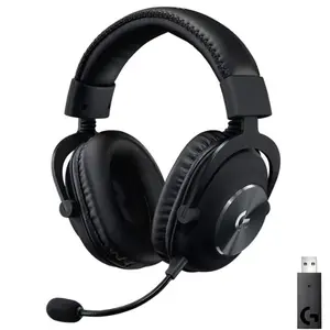 Logitech G PRO X Wireless LIGHTSPEED Gaming Headset with Blue VO!CE Mic Filter Tech, 50 mm PRO-G Drivers, and DTS Headphone:X 2.0 Surround Sound, 20+ Hour Battery Life - Black