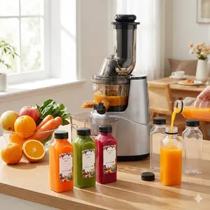 Plastic Dispensing Bottle, 20pcs 16oz Empty Plastic Juice Bottles with Caps, Reusable Clear Bulk Beverage Containers for Juice, Milk and Other Beverages