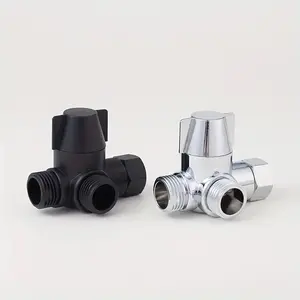 3-Way Shower Diverter Valve, G1/2 Inch Universal Chrome Plumbing, Leak-Proof Design, Durable Plastic Construction, Bathroom Use