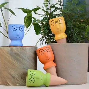 4Pack Self Watering Spikes Big Head Shaped Watering Globes Irrigation Terracotta Watering Device Garden Waterer for Indoor Outdoor Plant - Home Improvement.