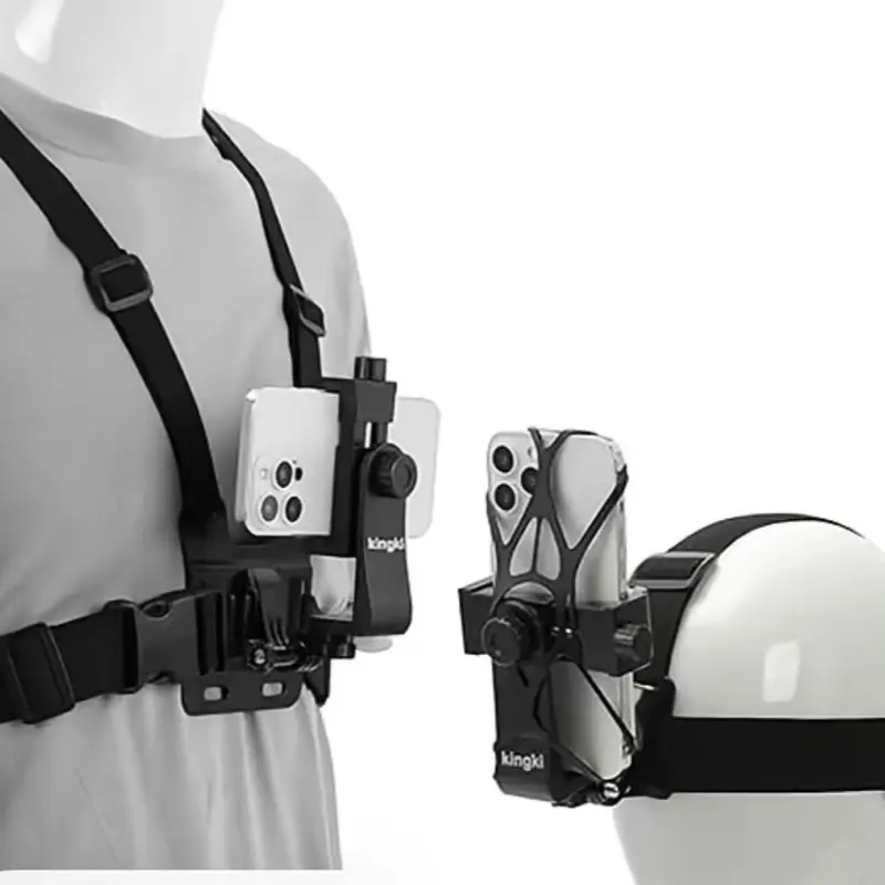 "Head & Chest Strap Phone Holder for |   Hands-Free Filming, Adjustable & Comfortable |   Ideal for Vlogging, Sports, Fitness, & Outdoor Adventures |   Universal Phone Compatibility |   Perfect for POV, Action Shots, & Live Streaming" Smartphone Mount spr