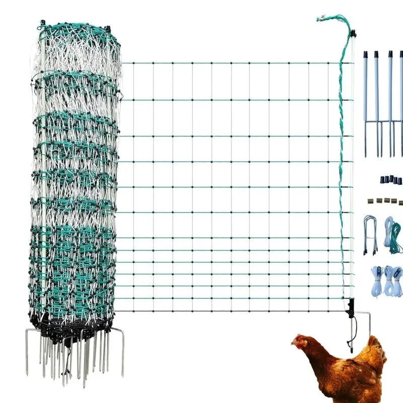 48" Electric Poultry Fencing - Suitable for Chickens, Ducks, Turkeys, and Other Poultry