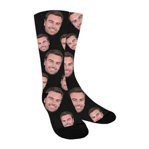 BARLEY ONE Click “Shop Chat”, Send Photos, Custom Face Socks with Picture Personalized Unisex Funny Crew Socks for Men Women High-Tech Printing Comfortable Stretchy Socks Perfect Gifts for Christmas Birthday, Mother's Day02