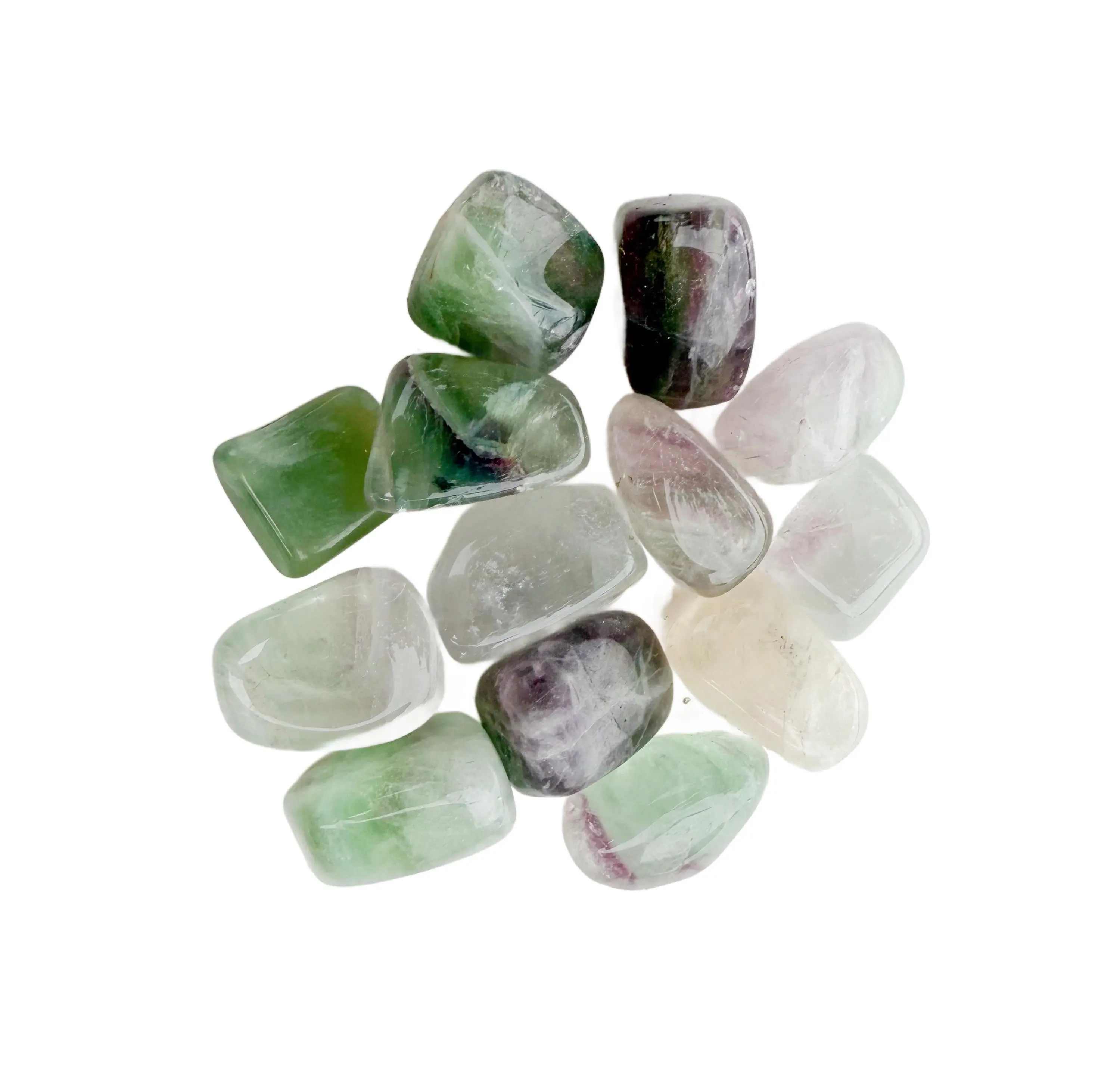 Genuine Fluorite Tumble Stone (approx. 1 in), Home & Religious Decor Supply, Energy Cleansing Crystal for Concentration Support, Absorbs Negative Energy, Boosts Decision-Making & Enhances Intuition, Ethically Sourced, One-Piece