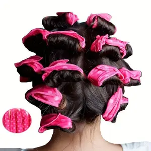 10pcs Flexible & Soft Heatless Hair Curler, Natural Curl and Wave Sleeping DIY Sponge Hair Styling Tool, Large Overnight Pillow Sponge Rollers for Curly Hairstyle, Soft Hair Curlers
