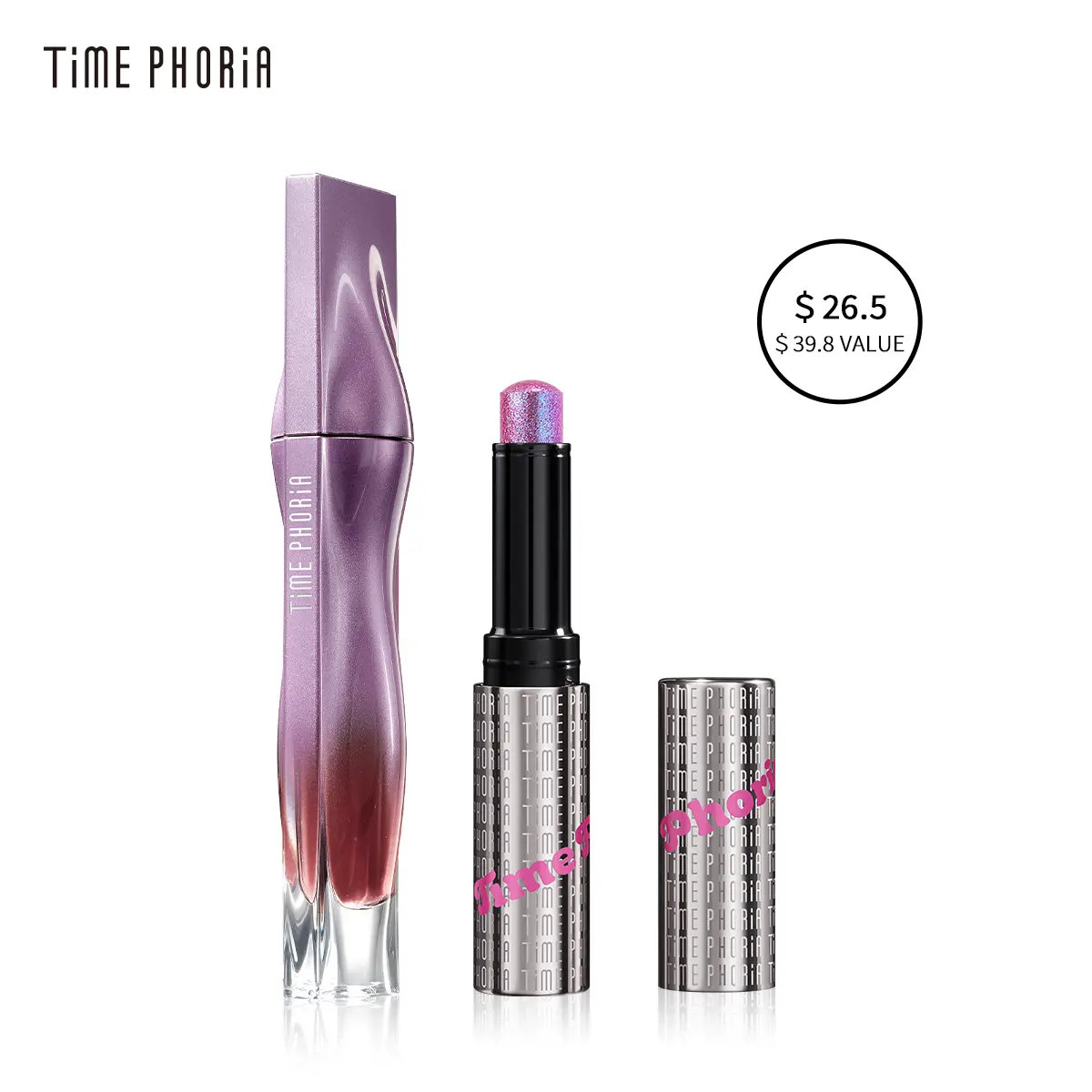 [TIMEPHORIA HOT 2PCS]  Illumina Jelly Eyeshadow Stick & Nebula Velvet Lip Cream 4ML