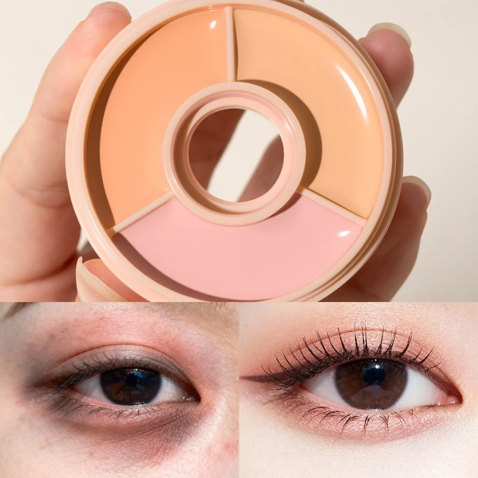 Three-Color Concealer Stick, Peach Shades, Covers Dark Circles and Dullness, Lightweight and Easy to Apply, Makeup Primer