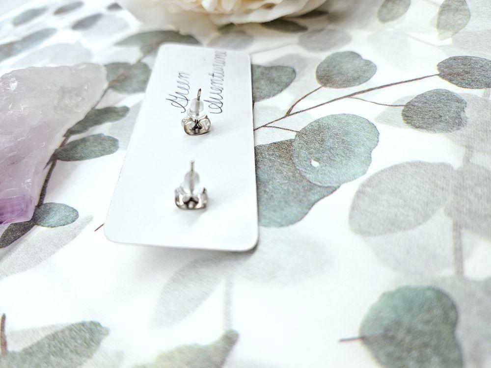 Evergreen by HAXEco Green Aventurine Stud Earrings - Pair of Earrings with Lightly Tumbled Finish