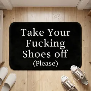 Funny Take Off Your Shoes Doormat - Soft, Non-Slip, Machine Washable Rug - Homey Bath Mats, Kitchen Decor for Living Room - Comfortable Home Decor Gift for Father's Day, Summervibes