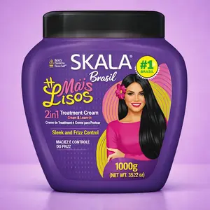 SKALA Brasil Ma's Lisos 2-in-1 Treatment Cream & Leave-In for Sleek Straight Hair with Açaí Oil 1000g