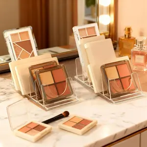 Makeup Organizer, Makeup Palette Organizer for Bathroom Countertop, Vanity, Cabinets, Cosmetics Storage Solution for Eyeshadow Palette, Contour Kit, Blush - 5 Sections Eyeshadow Palettes Holder