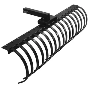 Heavy duty landscape rake suitable for lawn tractors, ATVs or UTVs -49 inches wide, 17/18 Tines, 2-inch receiver, 48 inch CAT-0/1 Scarfier - perfect for landscape beautification, straw, grass, leaf stripping - pull-out yard tool