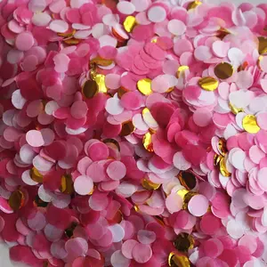 Small Circle Confetti for Party Decor 10mm - Pack of 20 Grams - Pink Gold, 4 Color Varieties, Perfect for Gifts & Weddings