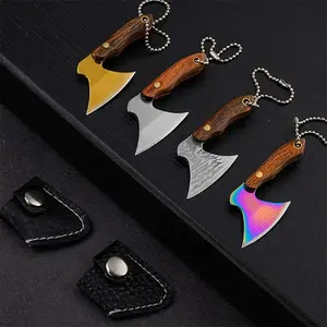 Mini Stainless Steel Axe Keychain, Multifunction Portable Kitchen Knife, Edc Gift Key Pendant, Keychain Tools, Outdoor Tool Decoration, Compact and Durable