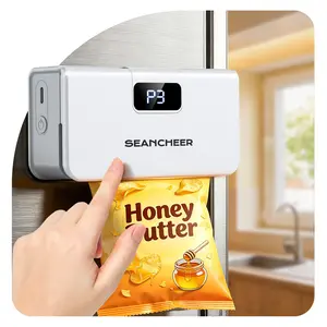 SEANCHEER TX-007 Rechargeable Mini Bag Sealer, 6 Adjustable Levels Heat Sealer with Magnet & Cutter, Portable Bag Resealer for Chip, Mylar & Plastic Bags - Gift for Women Mom Wife Men Dad Husband Friends.