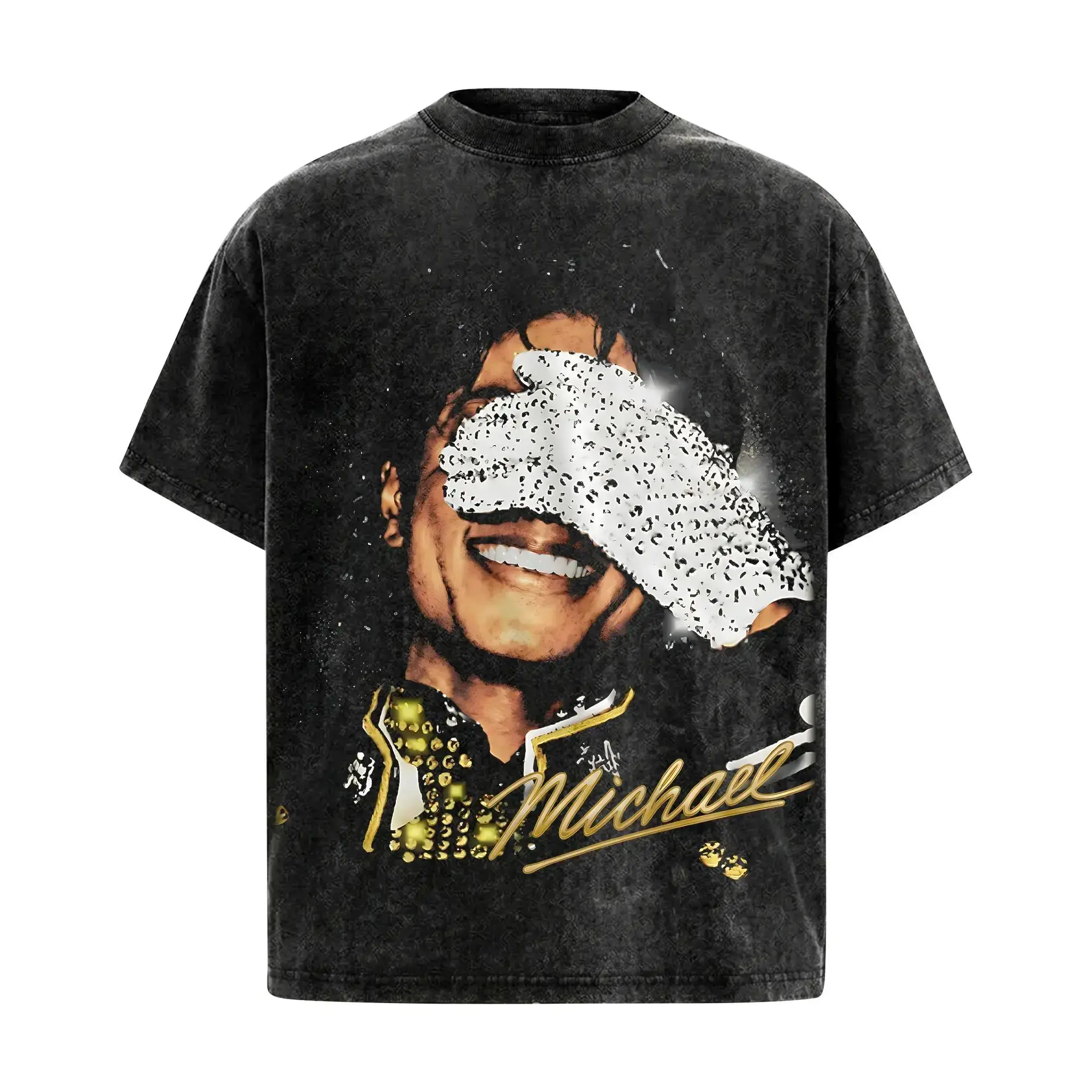 [100% Heavyweight Cotton] 2026 Michael Jackson Biopic Vintage Wash Graphic Tee |   King Of Pop Streetwear |   Oversized Fan Merch |   Perfect Father's Day Gift