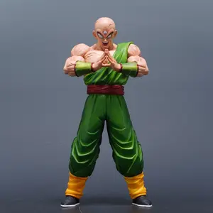 Dragon Ball Yamcha Figure, Classic Kamehameha Pose, Detailed Third Eye, Martial Arts Uniform, Belt, Collectible Desktop Ornament
