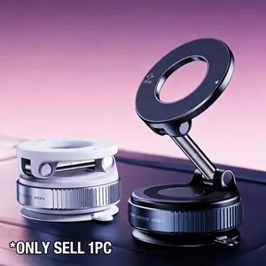 Alloy Arm Vacuum Suction Magnetic Phone Holder, 360° Adjustable, No Adhesive Needed, Suitable for Car Gym Mirror Smooth Surface