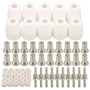 60pcs PT-31 Nickel Plated Extended Air Plasma Cutting Nozzle Electrode Consumables Fit CUT-40 CUT-50D CT-312