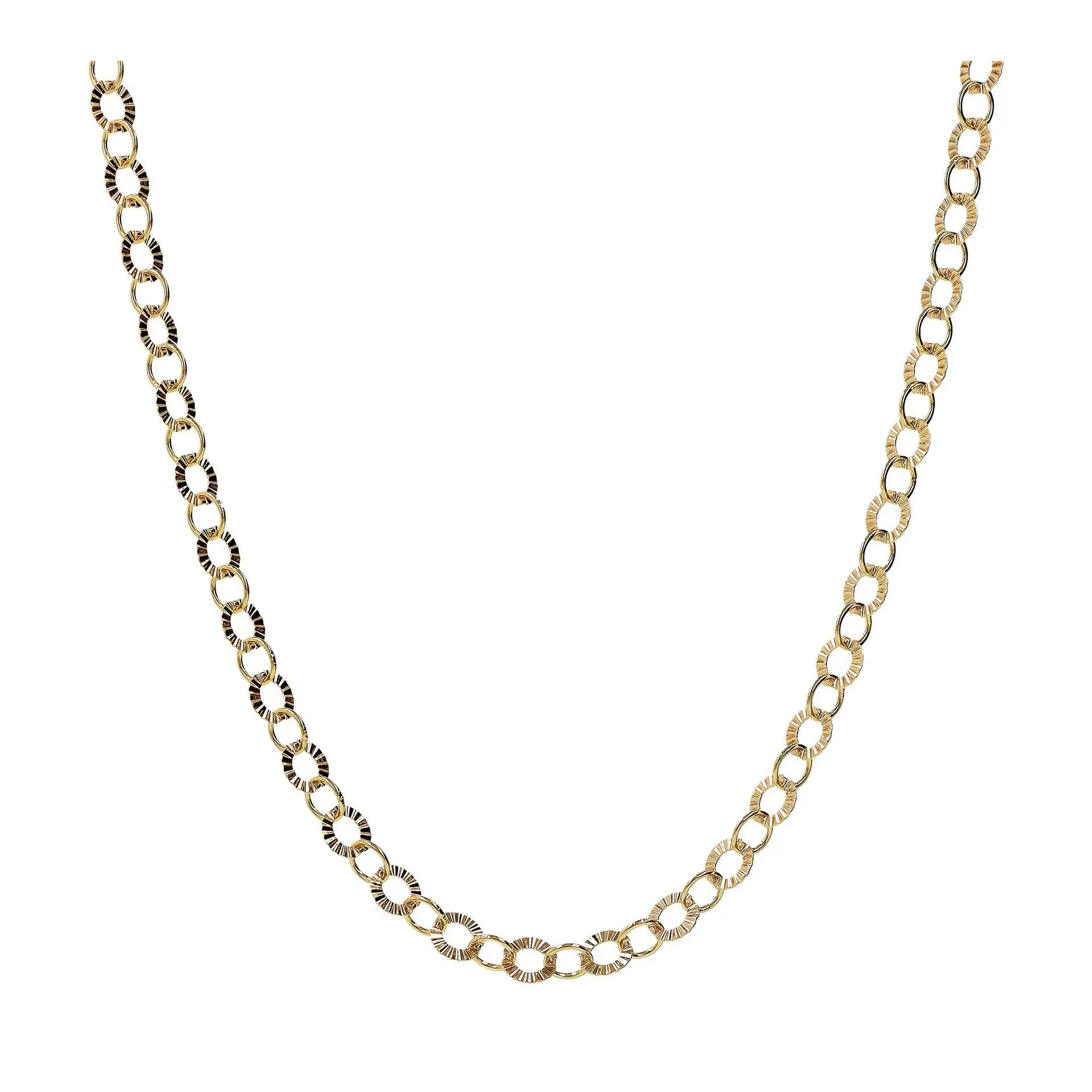 Bronzo Italia Textured Circle Link Necklace