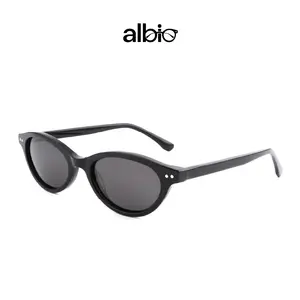 Alloio sunglasses with an oval cat-eye design, retro style, women’s eyewear, UV400 protection, suitable for any outfit occasion.