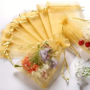 100pcs Transparent Nylon Organza Ribbon Bags, Jewelry Display & Storage, Gift Packaging, 4 Sizes High-Quality