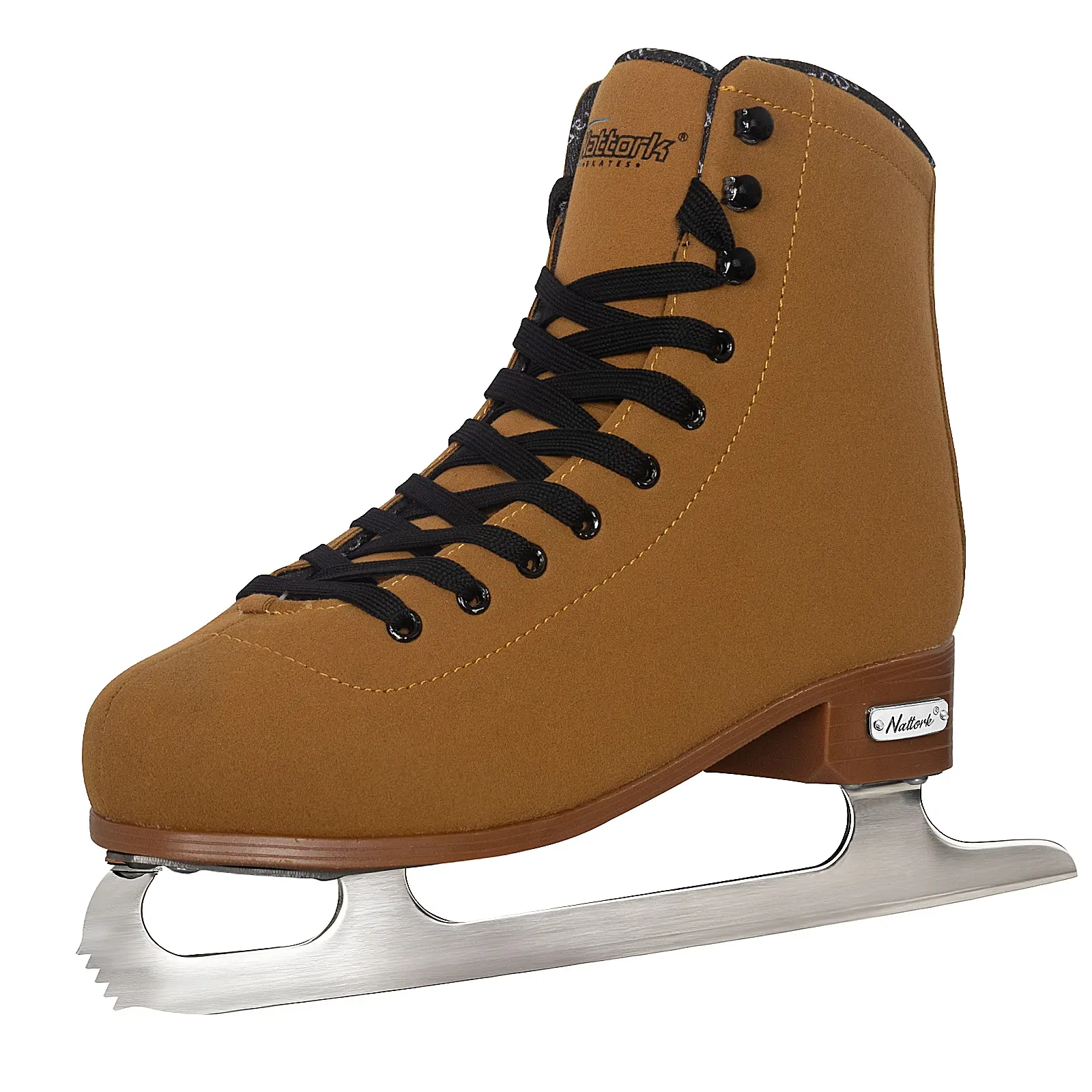 Nattork Classic Brown Figure Ice Skates for Adults, Recreational Outdoor Skating, Size Women's 10 / Men's 9, Women' 10 / Men's 9