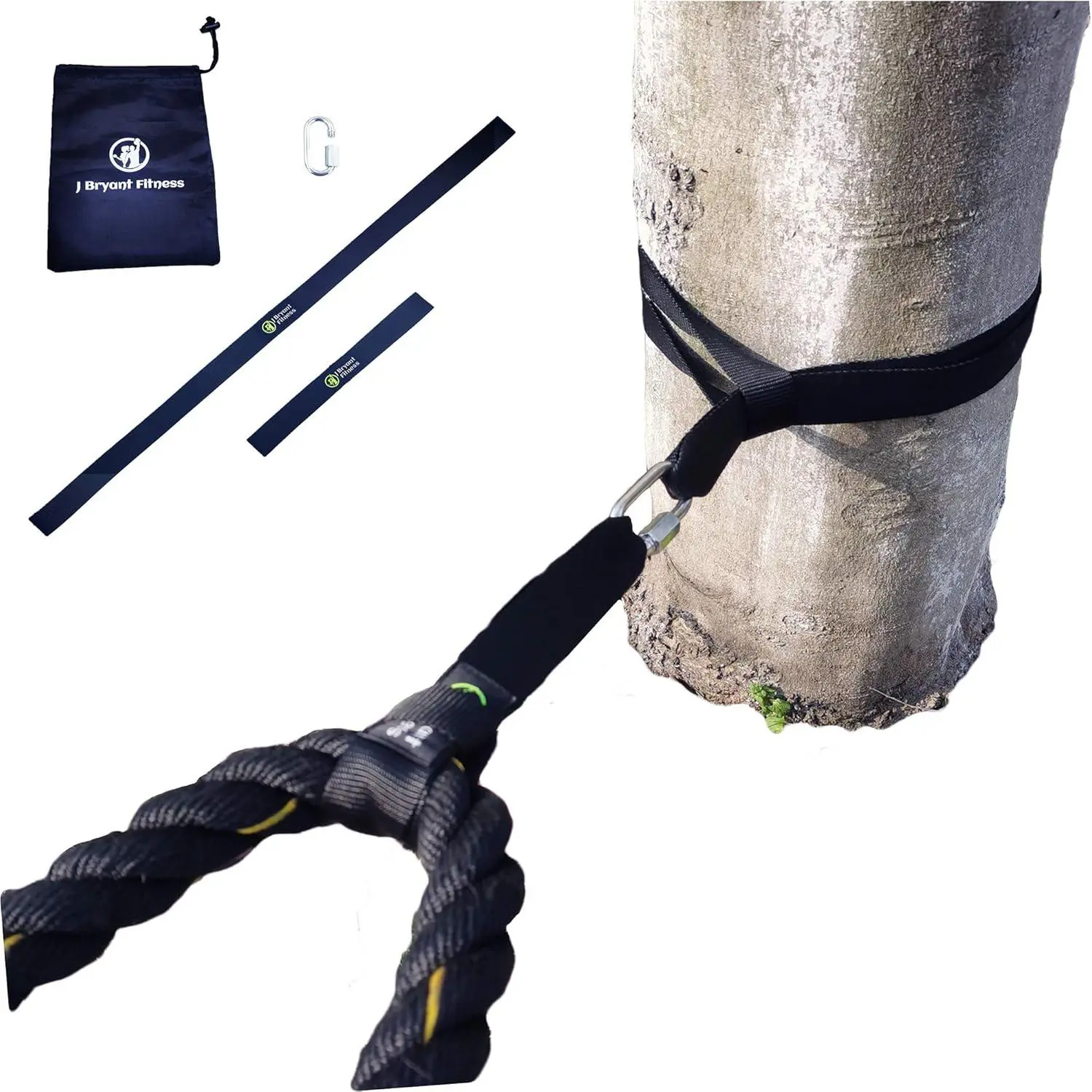 Large Battle Rope Anchor Strap Kit, High-Quality Webbing Protects from Abrasions, Simple Setup for Home Gym & Outdoor Muscle Workout - 19", 31", 59", Withstands 1,500 Pounds