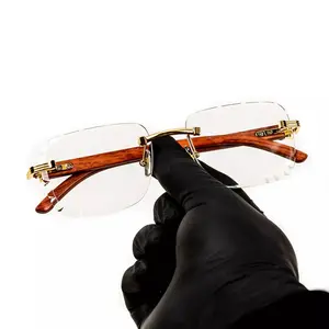 Rectangle Eye Glasses Vintage Geometric Clear Lens Hip Hop Glasses For Men Women