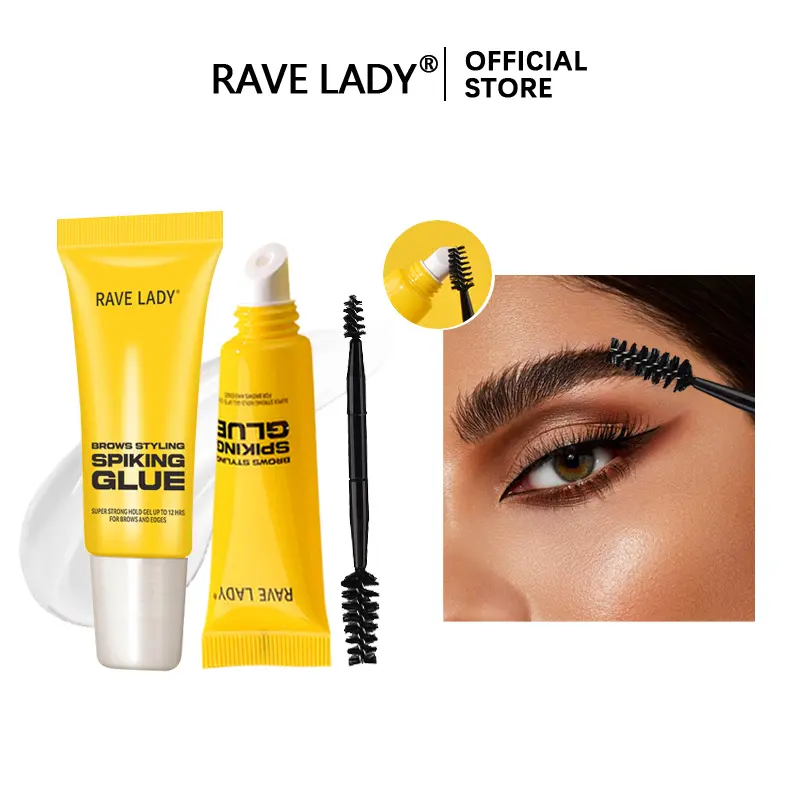 RAVELADY Waterproof Sweatproof Eyebrow Tint Gel - Long-Wear Smudge-Proof Pre-Filled Film-Forming Tint Eyebrow Gel, Medium Coverage for All Skin Types, 1 Pcs Black or Brown Makeup Cosmetic, Smudge-Proof Eyebrow Gels